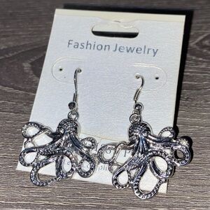 OCTOPUS EARRINGS Silver Color Fancy Fashion Jewelry